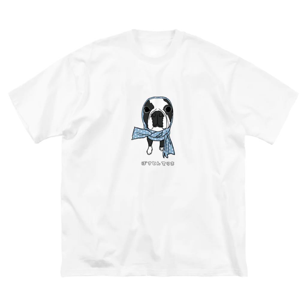 BuhiBuhiBooのほっかむり犬 ビッグシルエットTシャツ
