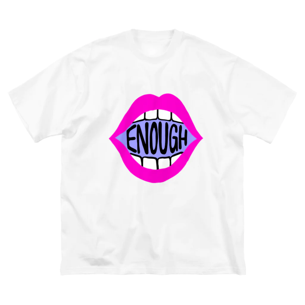 Mieko_KawasakiのENOUGH IS ENOUGH! MOUTH PINK ビッグシルエットTシャツ