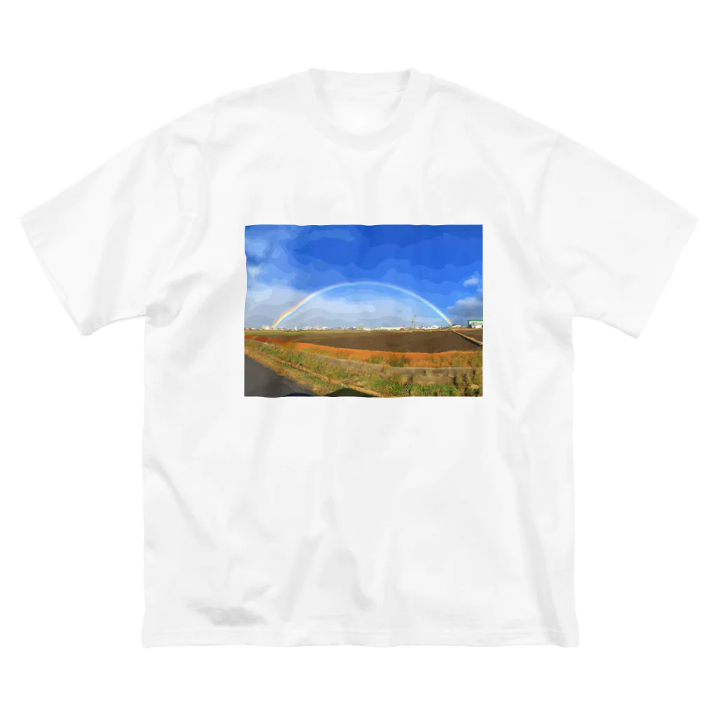 chami_graphのdouble rainbow ビッグシルエットTシャツ