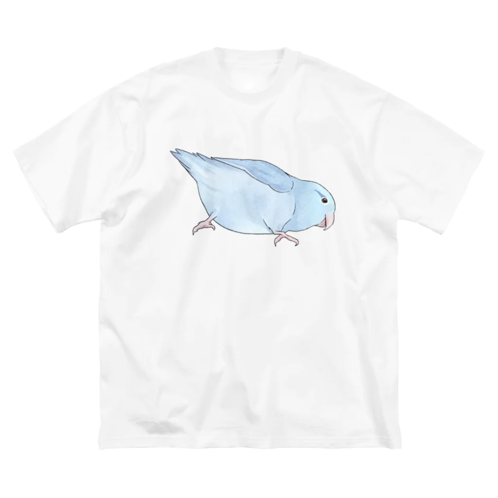 まめるりはことりのマメルリハ　もちふりちゃん【まめるりはことり】 ビッグシルエットTシャツ