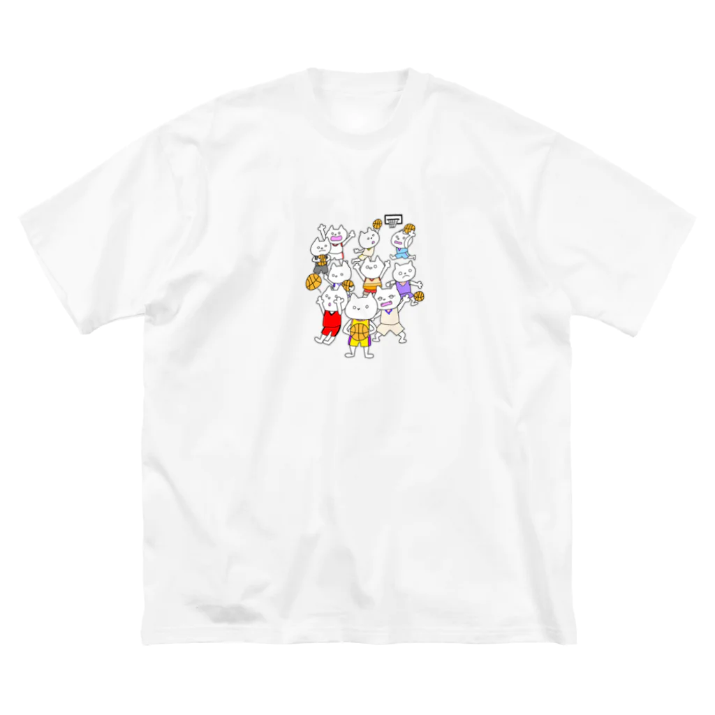 tacotuesdayのにゃんこバスケットボール ビッグシルエットTシャツ