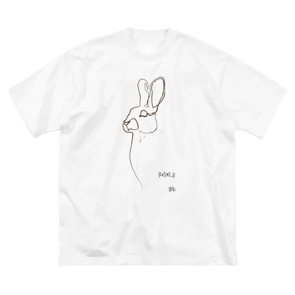 REVEL8 INKの一本のうさぎ ビッグシルエットTシャツ