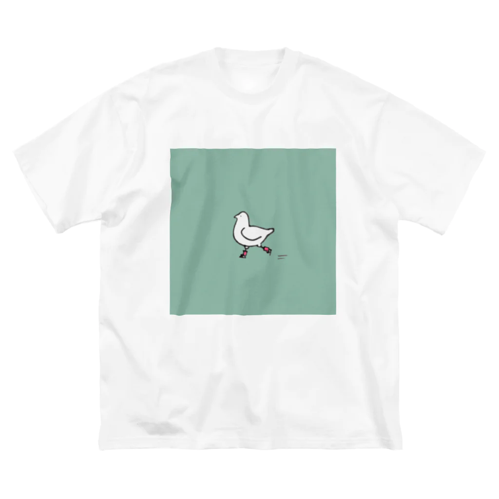 まだら堂のスケートする鳩 ビッグシルエットTシャツ