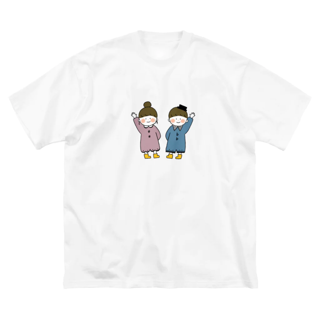 くまのお店🧸のおんがくだいすき♯ちゃんと♭くん ビッグシルエットTシャツ