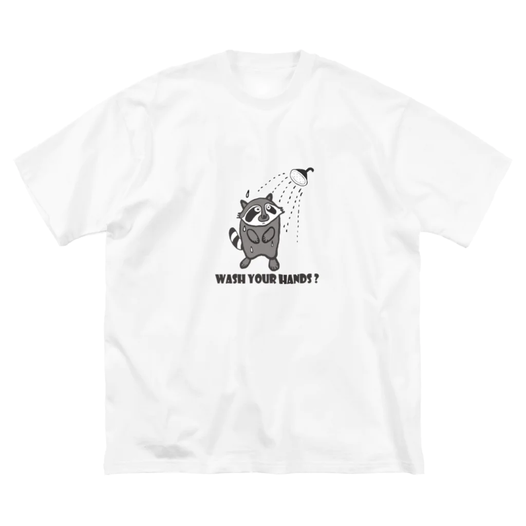 tamaccoのアライグマさん、手洗い？ ビッグシルエットTシャツ