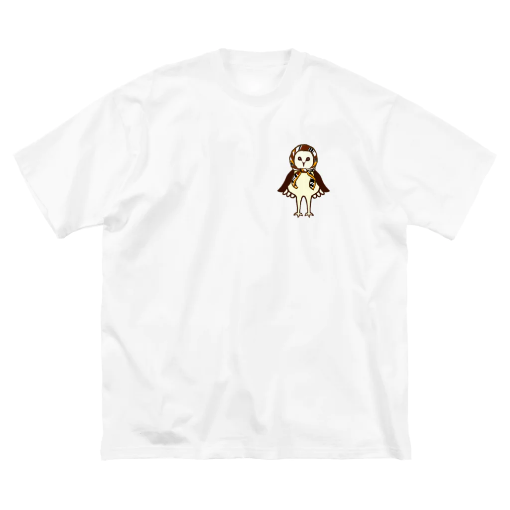 amyu-k フクロウセンターのマチコ巻きメンフクロウ ビッグシルエットTシャツ