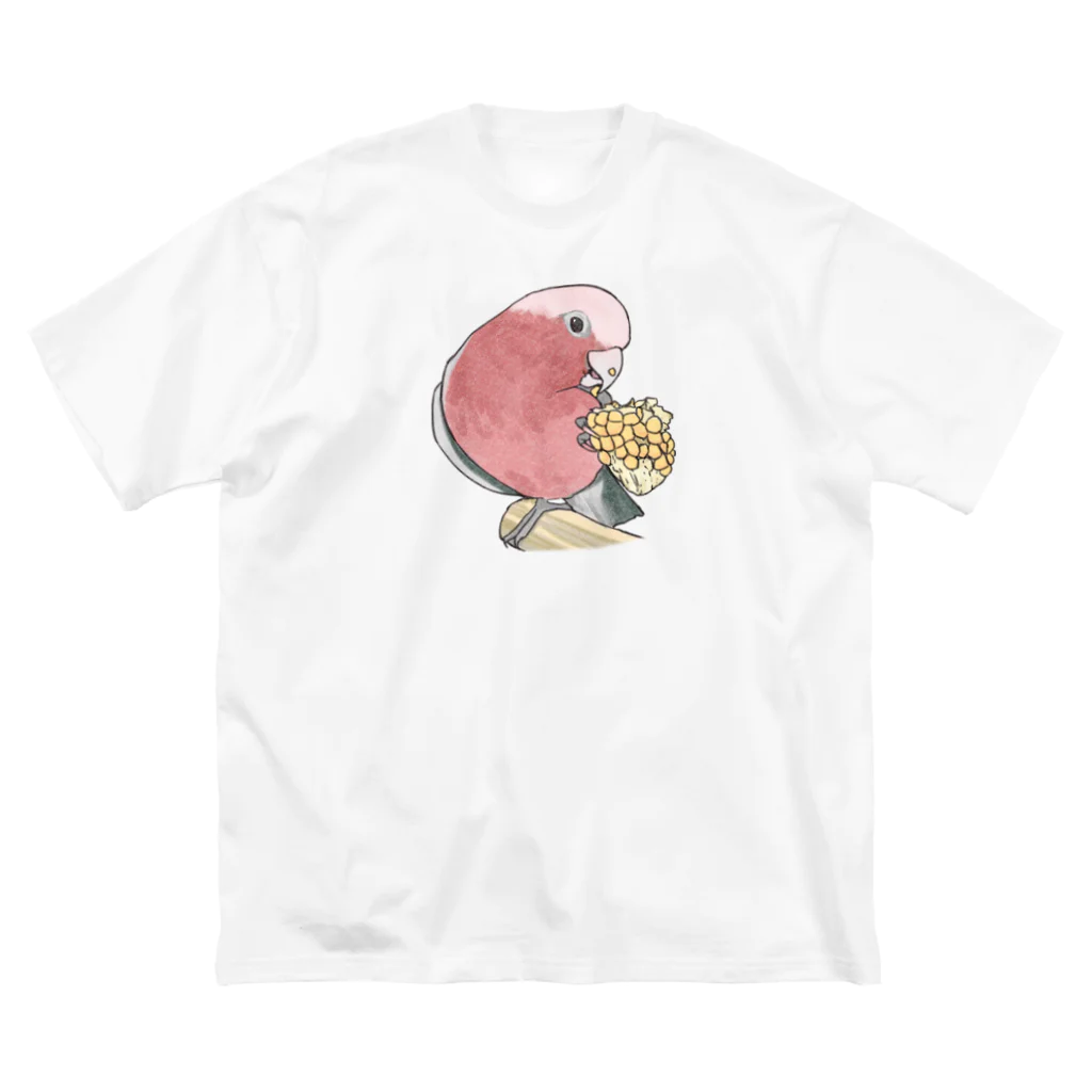 まめるりはことりのモモイロインコちゃんとトウモロコシ【まめるりはことり】 Big T-Shirt