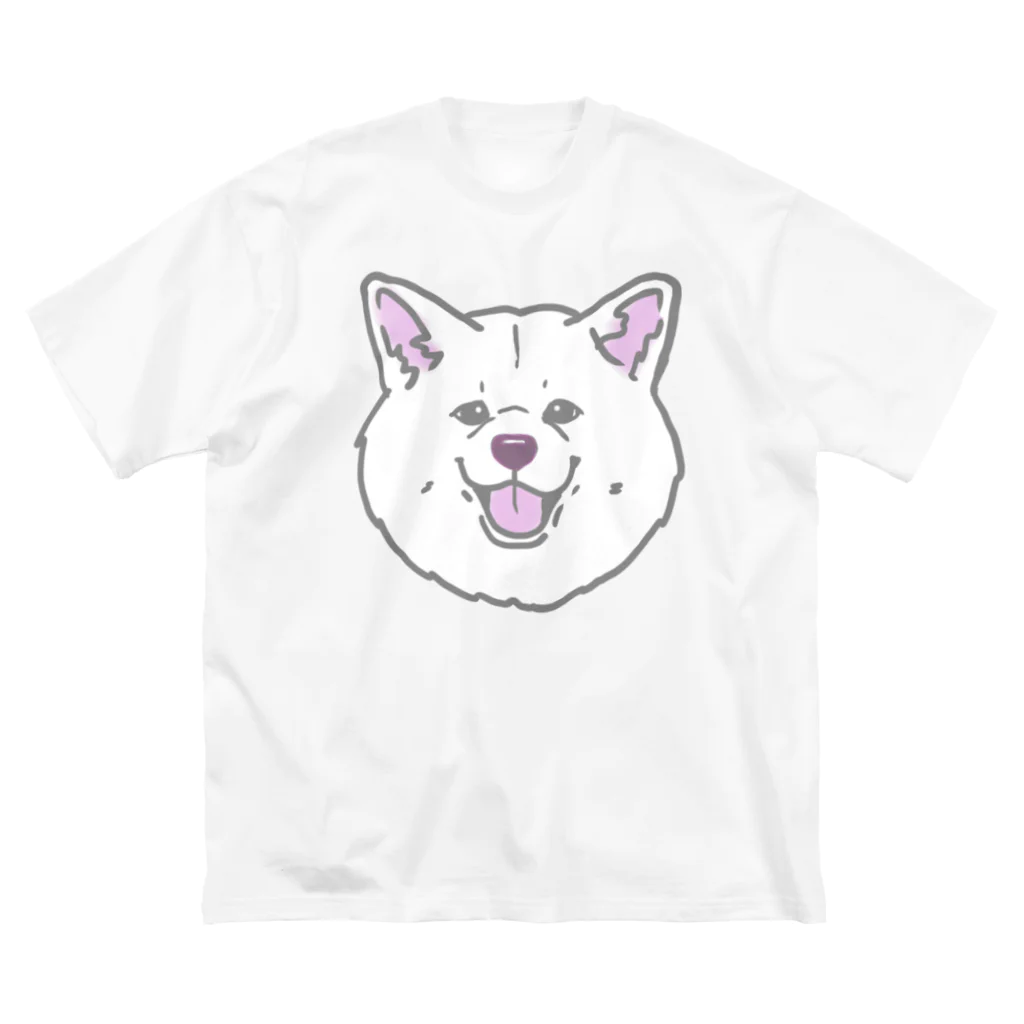 春風工房の秋田犬ハッピースマイル白毛 ビッグシルエットTシャツ