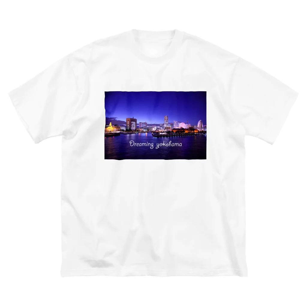 photo-kiokuの横浜夜景１ ビッグシルエットTシャツ