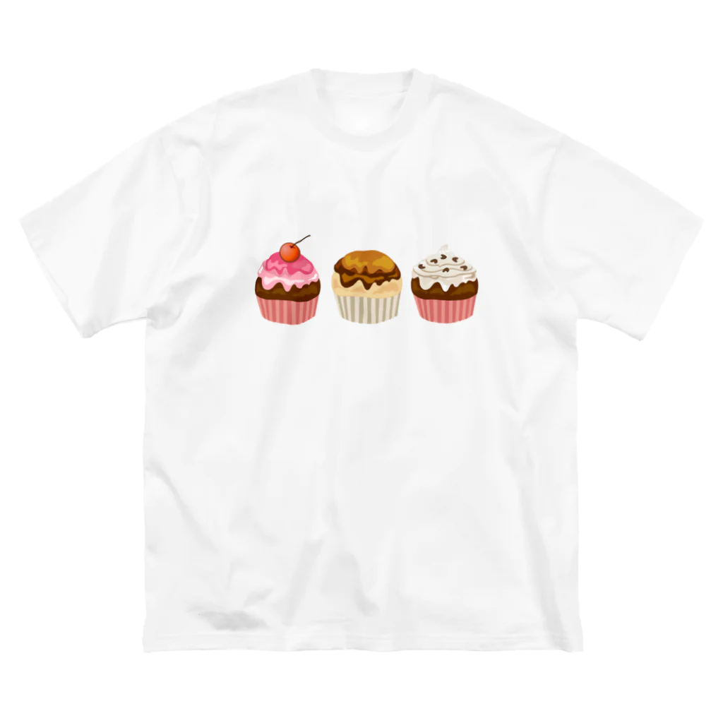 little lion house公式ショップ（大人のためのねこ）のCUPCAKES ビッグシルエットTシャツ