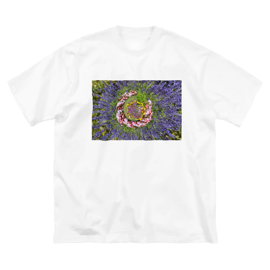 Ashidoriのぐるぐる花々 ビッグシルエットTシャツ