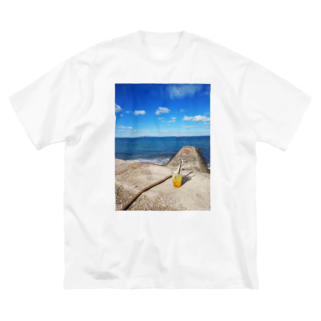 めぐりめぐりての海辺でレモネード🍋 ビッグシルエットTシャツ