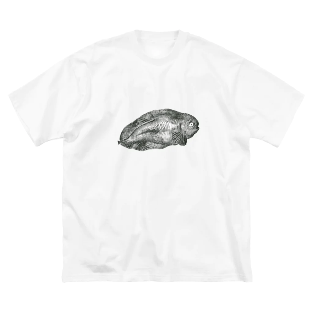 🔵  魚食不可人(さかなくえんちゅ)  🔵のサケビクちゃん２ ビッグシルエットTシャツ