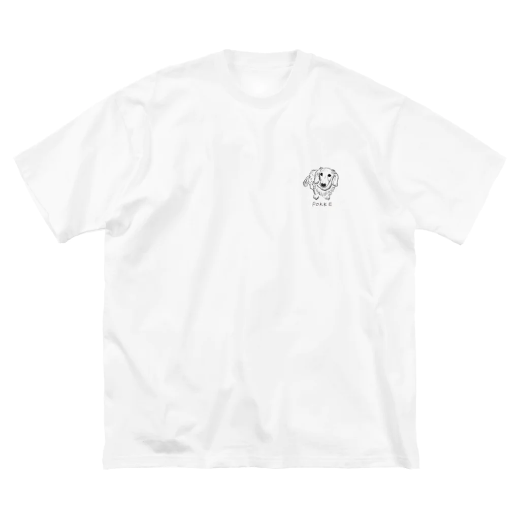 kuroyan-nuのぽっけくん 02 モノクロ ビッグシルエットTシャツ