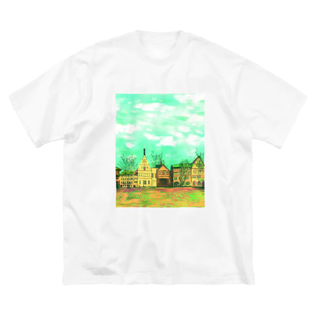 ふわりの絵画のような街（元気色） Big T-Shirt