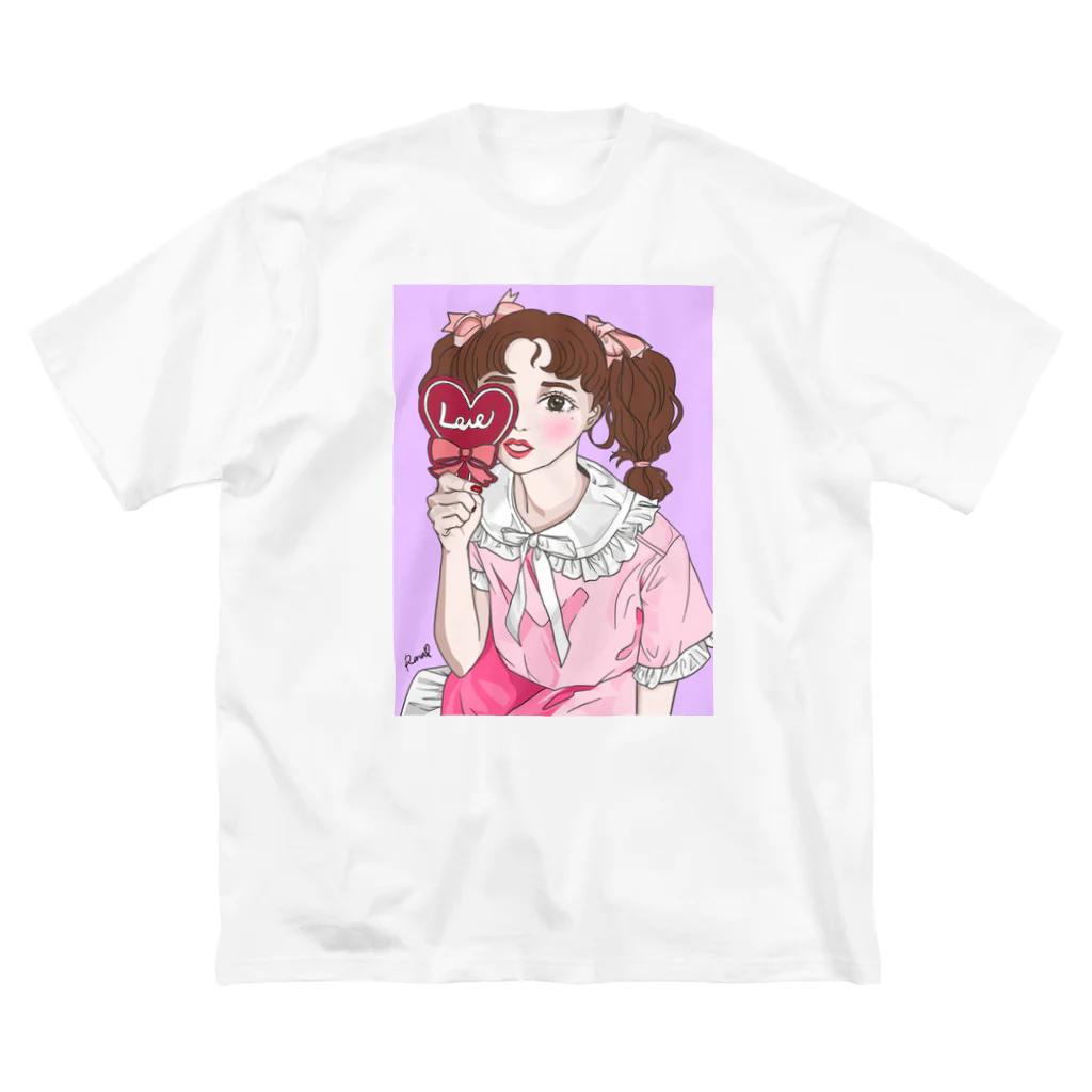 Pinkpopのピンクだらけの女の子 ビッグシルエットTシャツ