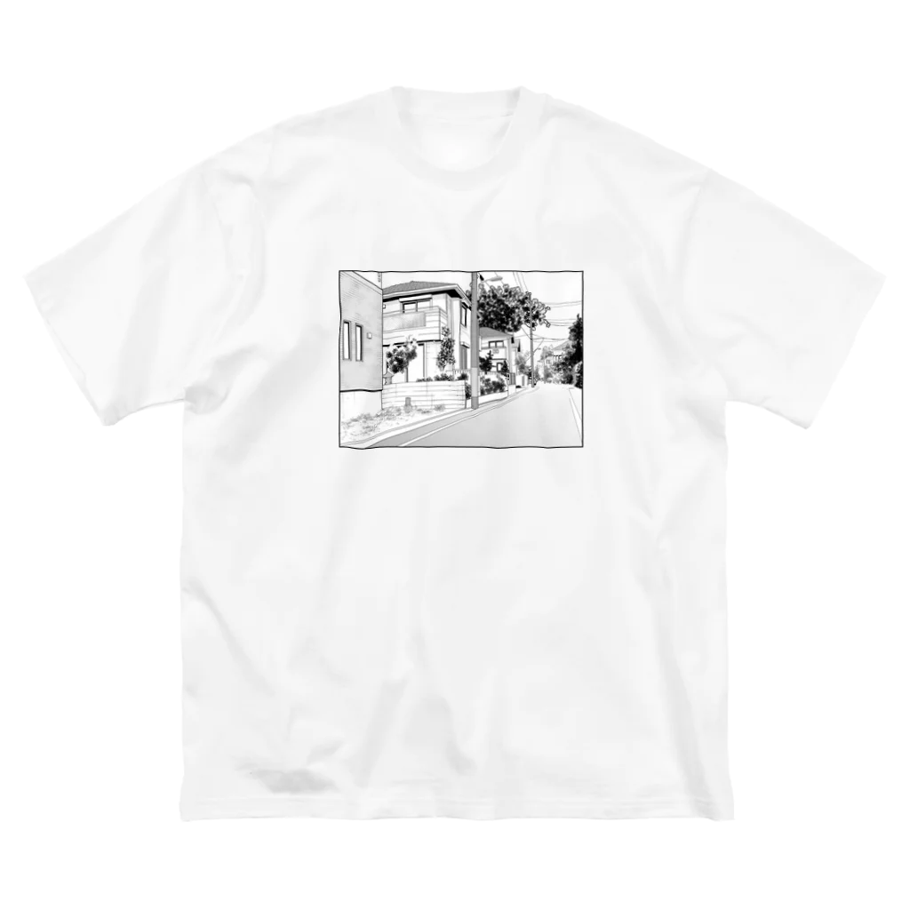 ぼけなすび（まなななななな）の漫画背景風イラスト ビッグシルエットTシャツ