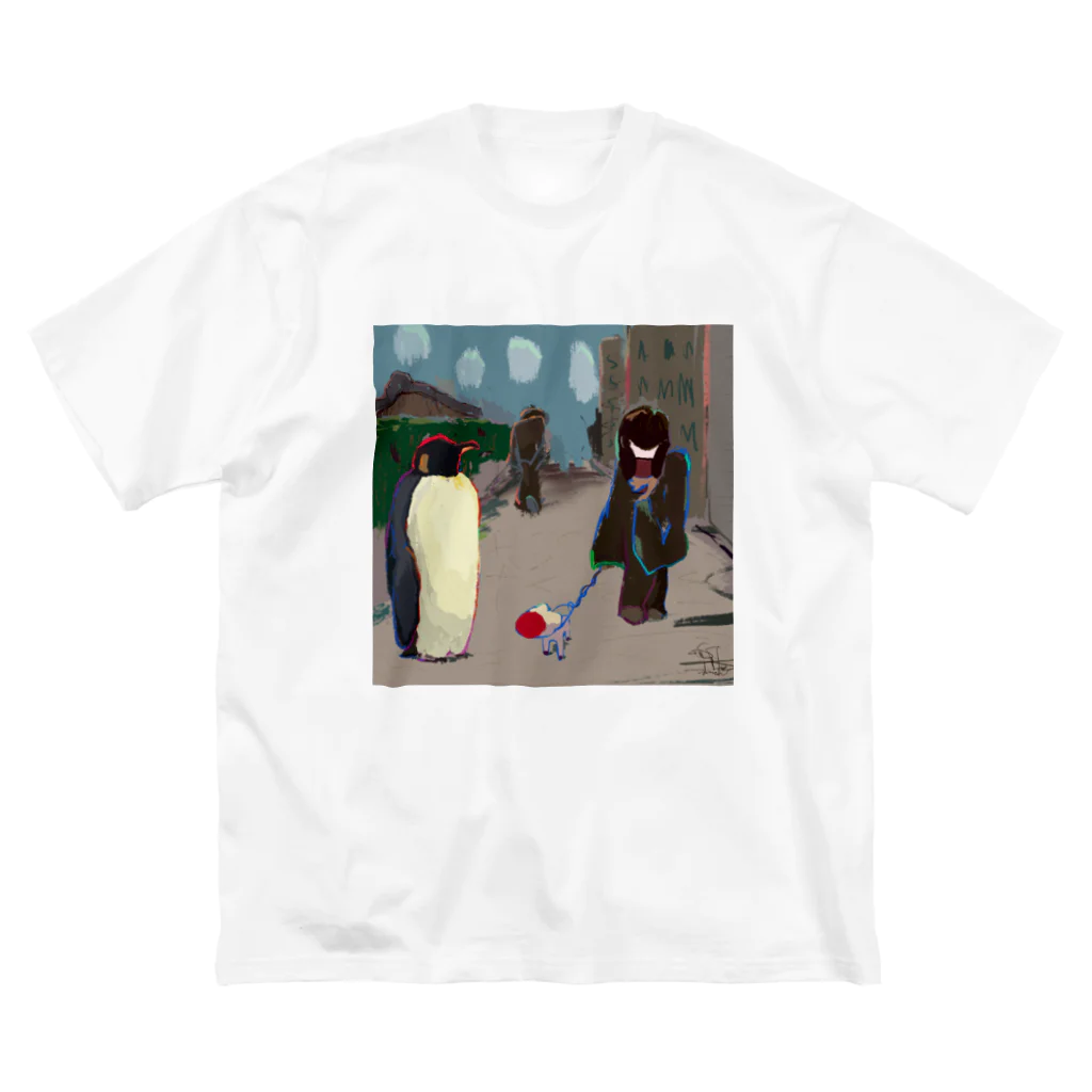 Record all my meal until 2099のペンギン風景 ビッグシルエットTシャツ