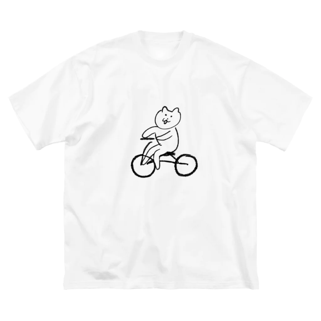 けちゃっぷごはんのお店のサイクリングねこ ビッグシルエットTシャツ