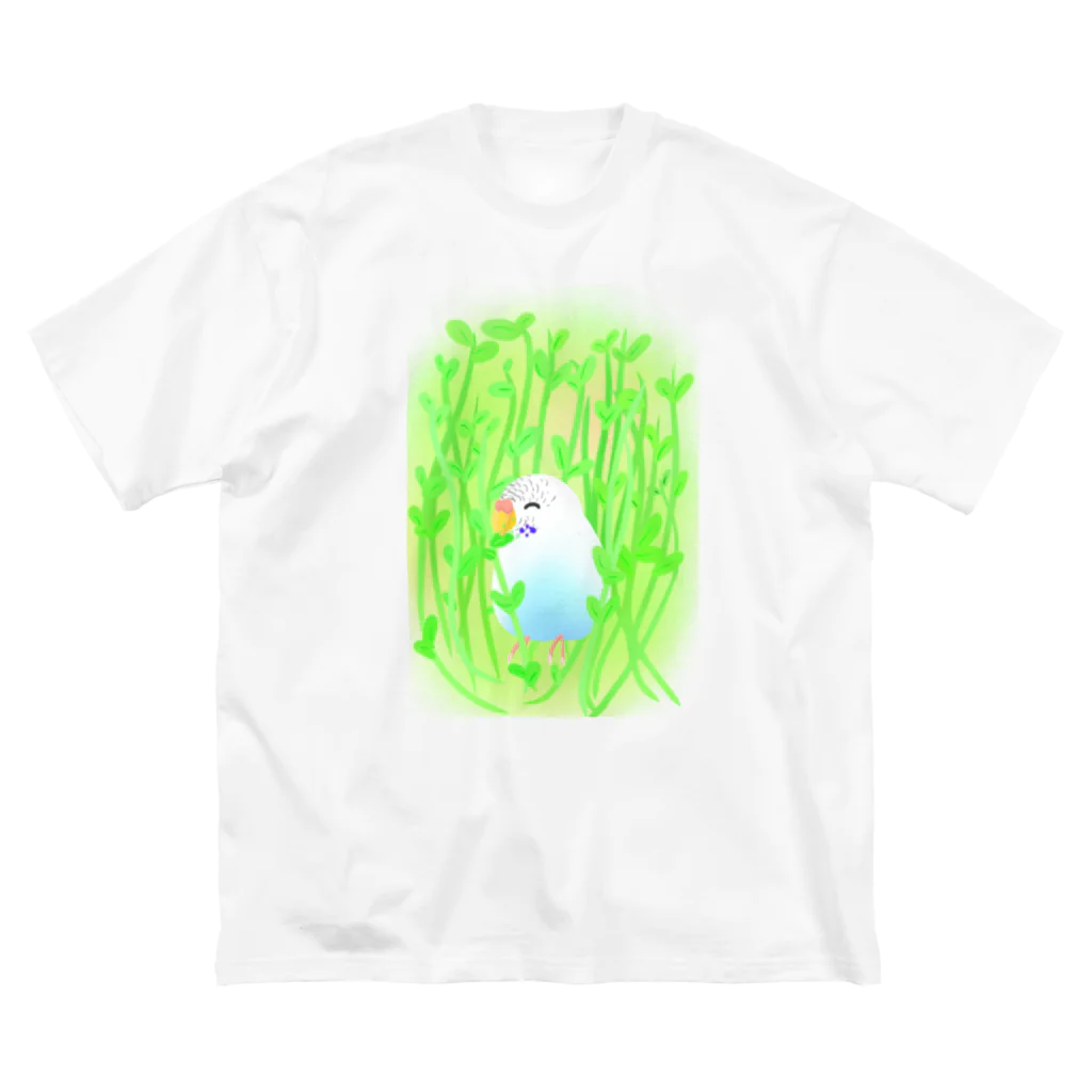 Lily bird（リリーバード）の豆苗まみれのセキセイちゃん Big T-Shirt