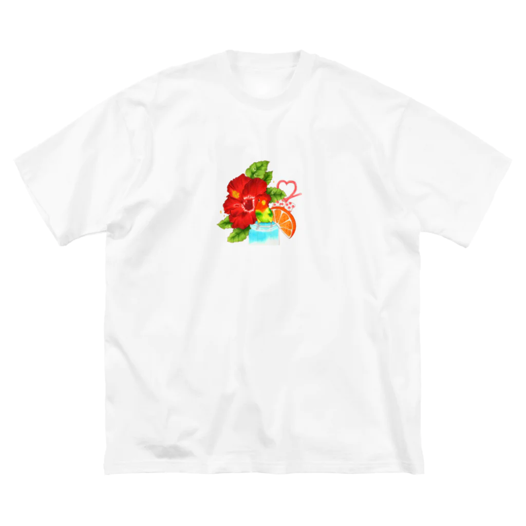 【コザクラインコ】オピーチョのお店の【コザクラインコ】ハイビスカスオピーチョ Big T-Shirt