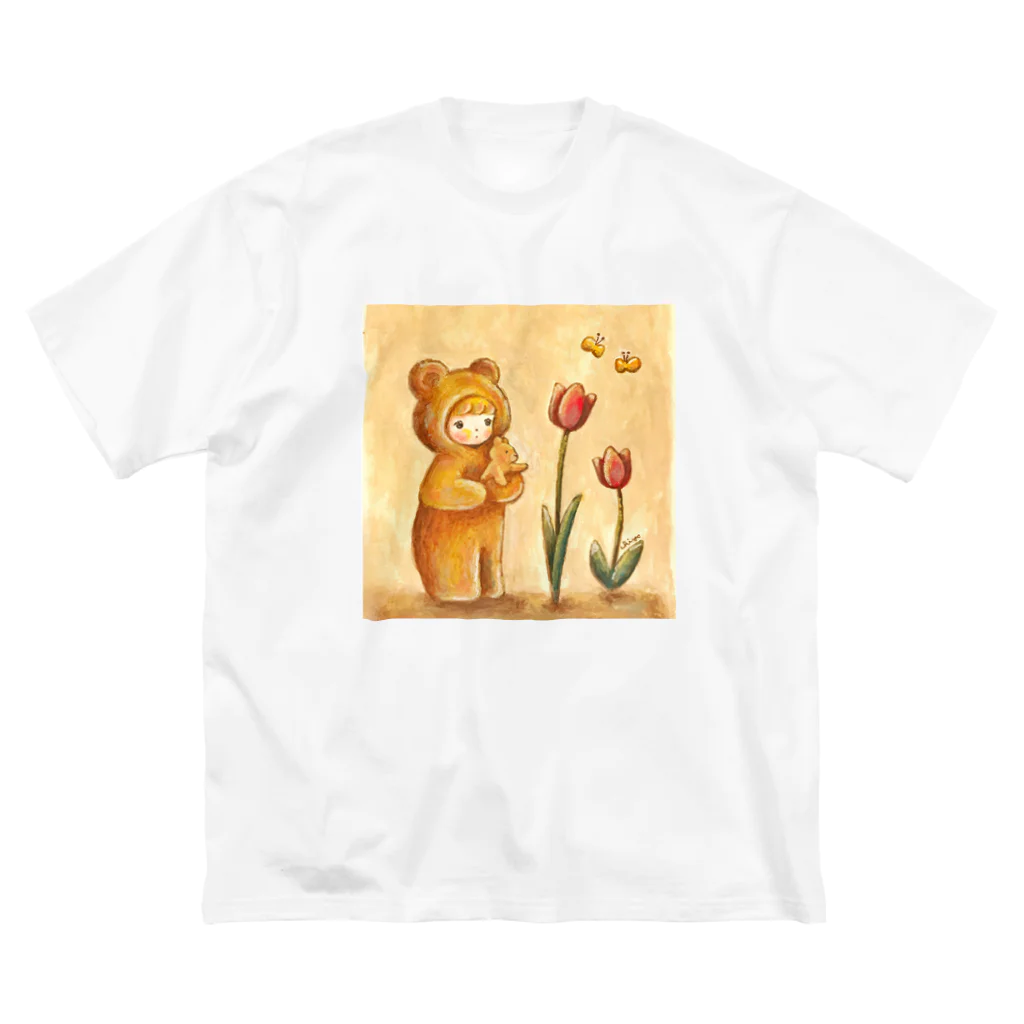 :trunk:chiyo のクマちゃんとチューリップ ビッグシルエットTシャツ