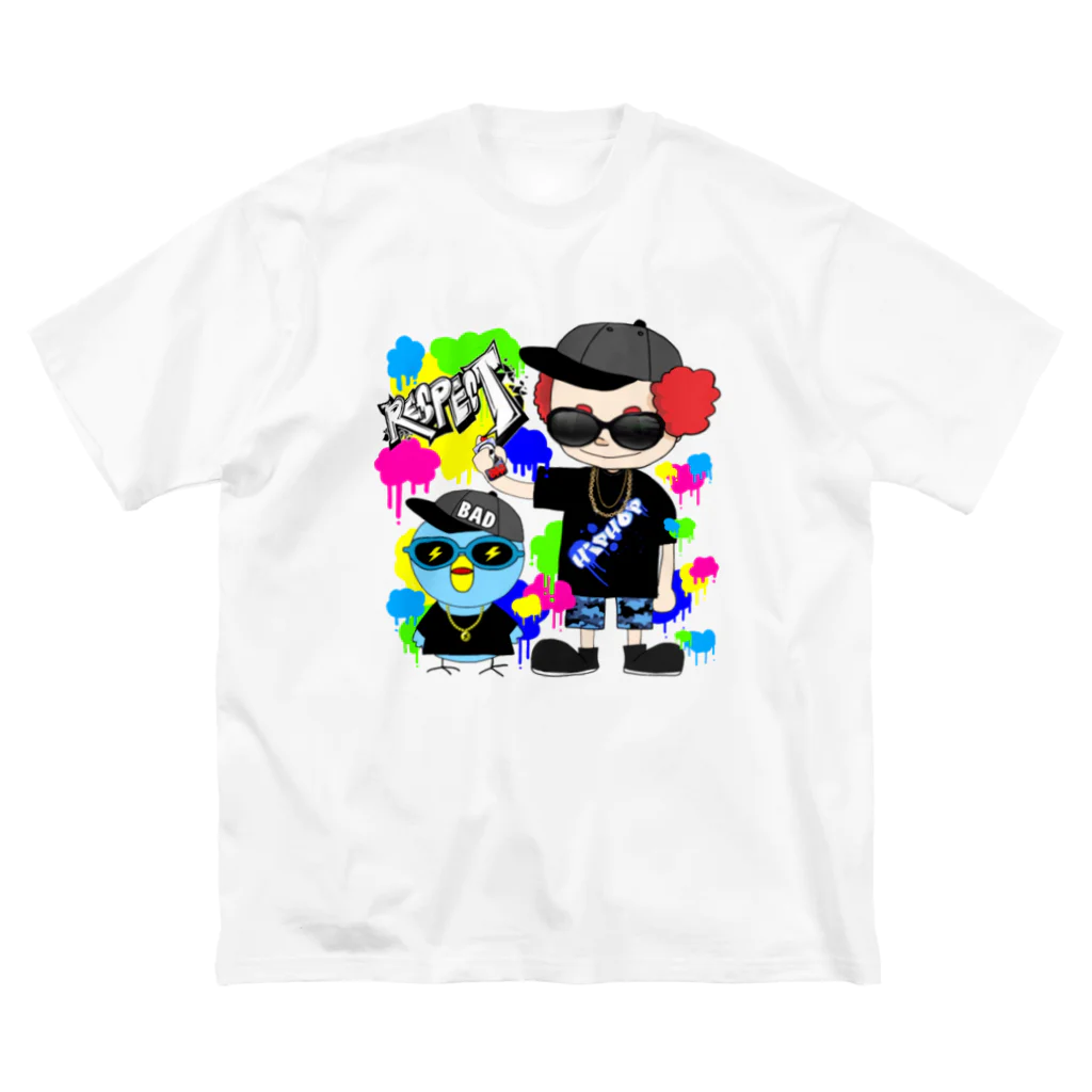 秘密結社(ㆁөㆁ)青い鳥のギャングスタ＆唯我HIPHOP丸シリーズ Big T-Shirt