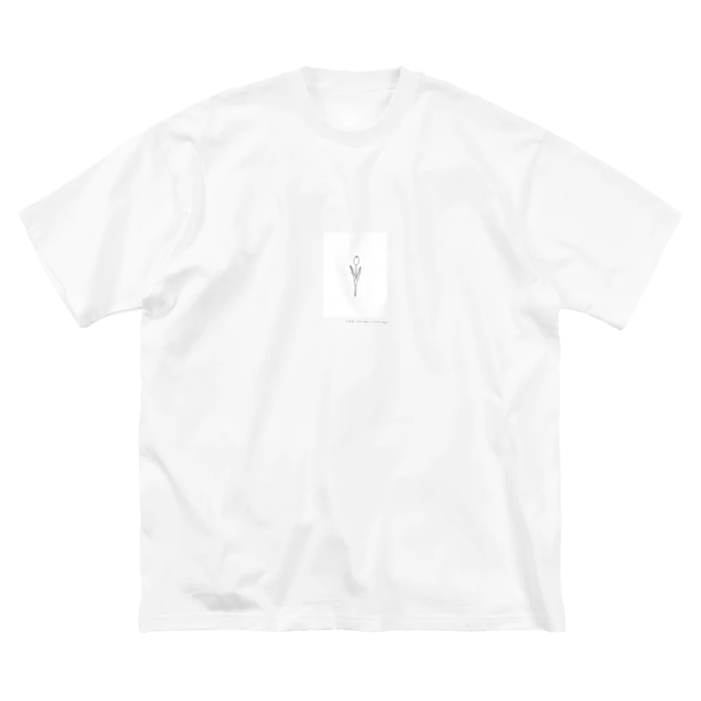 rilybiiの線画チューリップ Message ビッグシルエットTシャツ