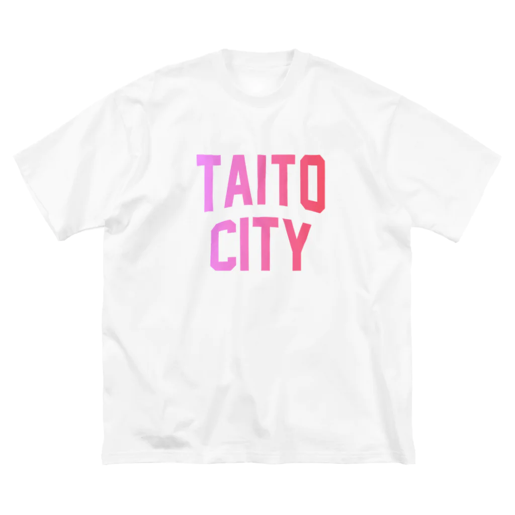 JIMOTO Wear Local Japanの台東区 TAITO TOWN ロゴピンク ビッグシルエットTシャツ