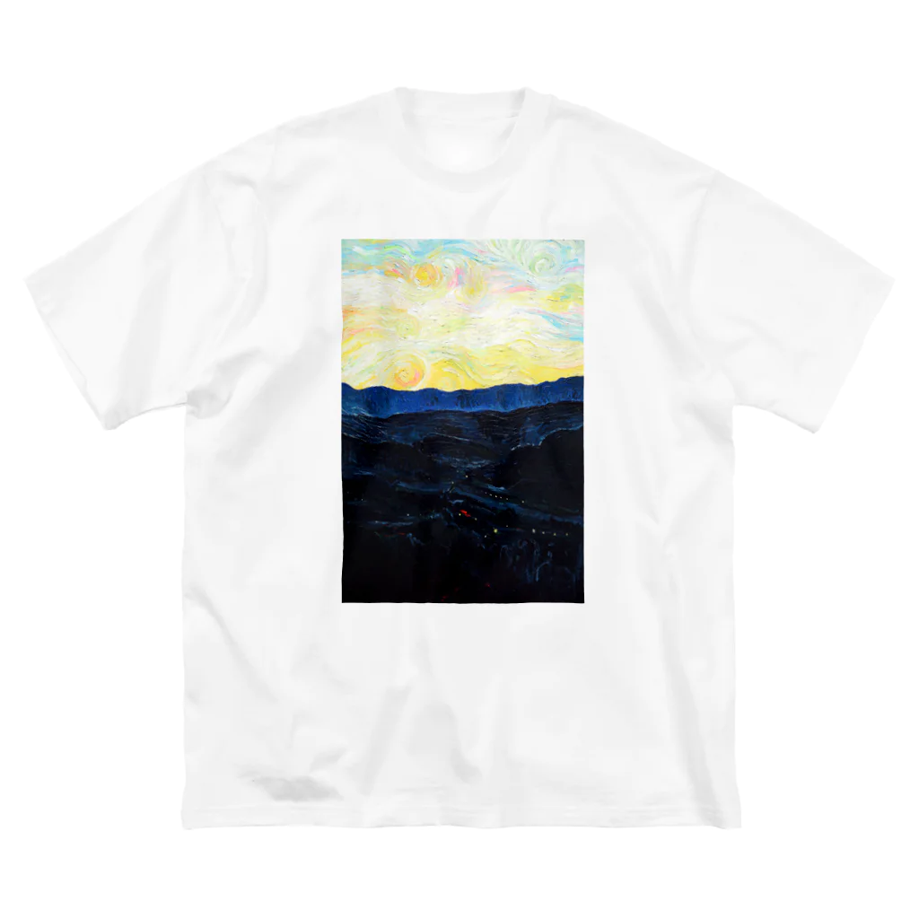 タクオぶのタクオぶ グラTシャツ「夜明け」 Big T-Shirt