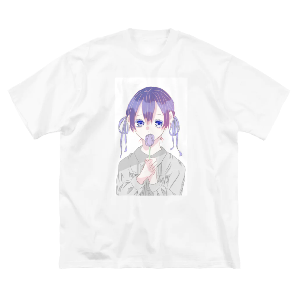 momo__0420_kkの凛として花 ビッグシルエットTシャツ