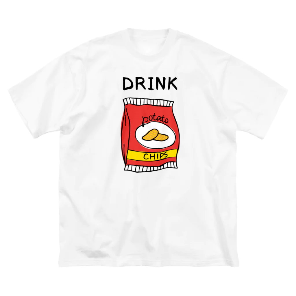 gemgemshopのポテチは飲み物 ビッグシルエットTシャツ