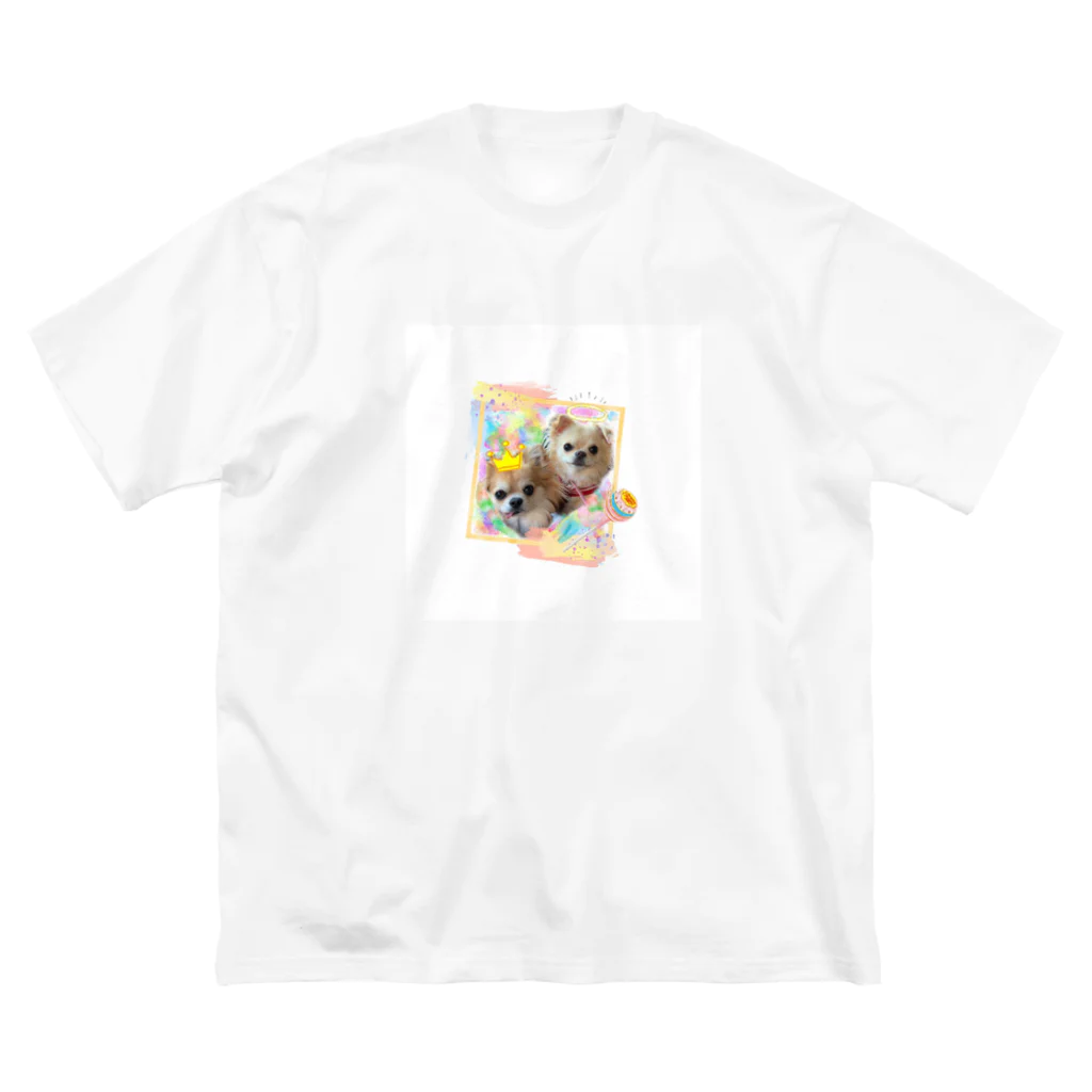 チビちゃんとココちゃんSHOPの絵画風のチビちゃんとココちゃん ビッグシルエットTシャツ