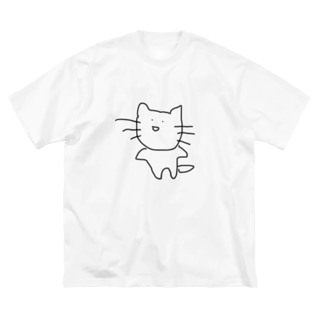 MOSAGEのゆかいなねこ背景透明 ビッグシルエットTシャツ