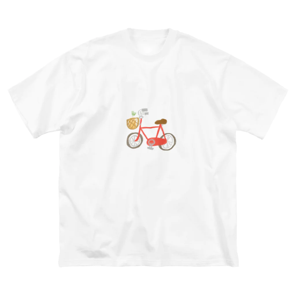 ゆるいイラストのNO自転車NOライフ ビッグシルエットTシャツ