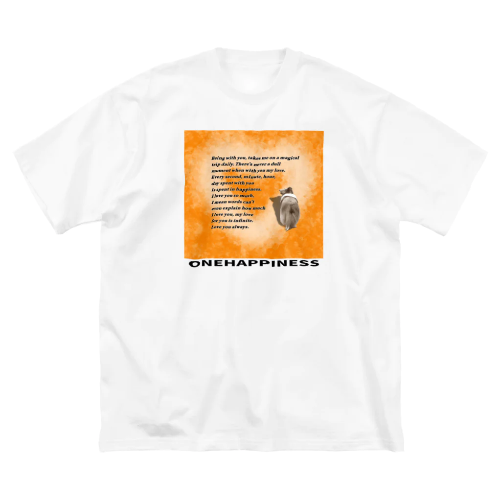 onehappinessのシェルティ　ハート Big T-Shirt