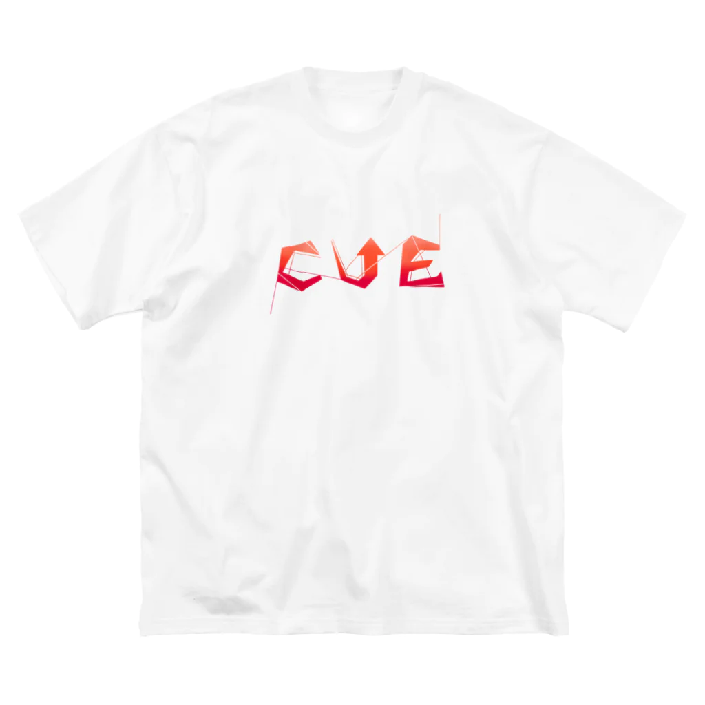 CUE_のCUE...? red ビッグシルエットTシャツ
