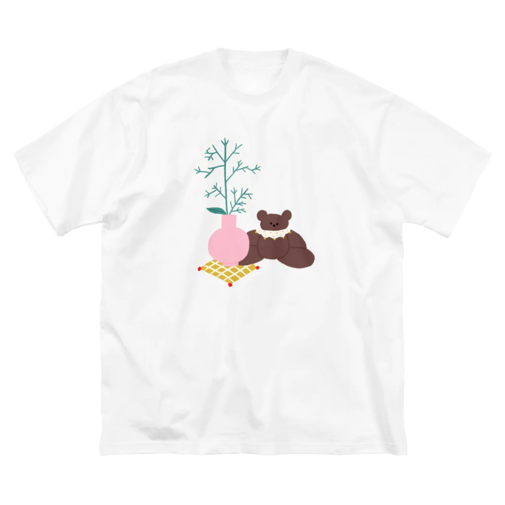 かわべしおん | イラストレーターのカスミソウとぬいぐるみ ビッグシルエットTシャツ