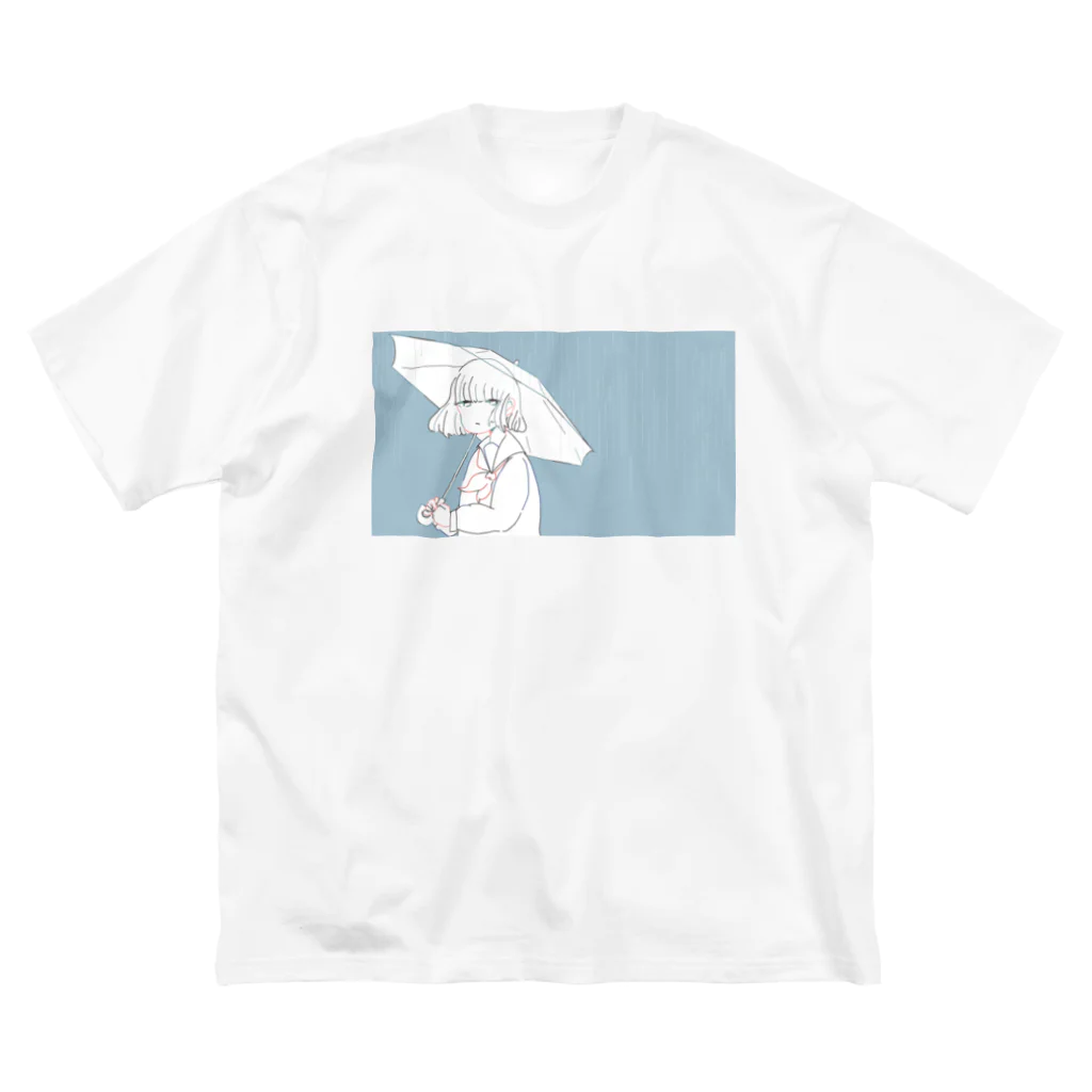 ぼくのひみつきちのあめふり ビッグシルエットTシャツ