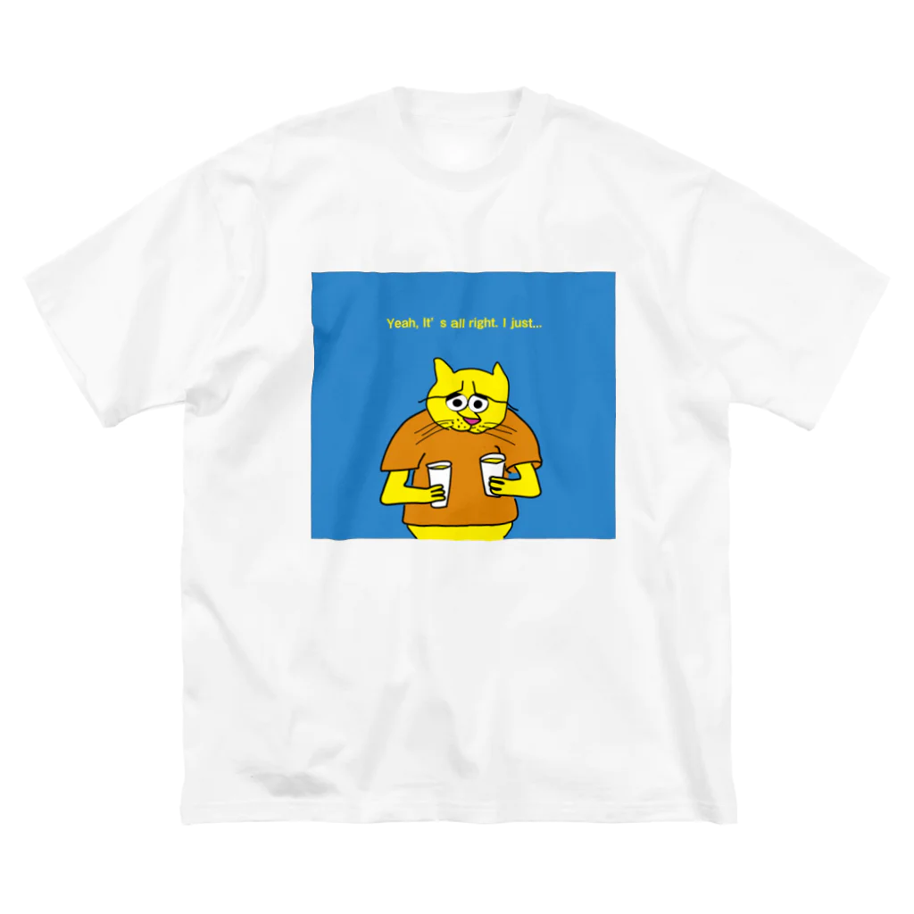 野良ブックストアーのパーティ失敗猫 ビッグシルエットTシャツ