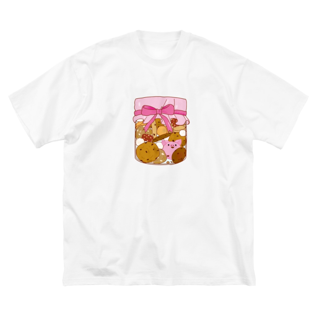 Draw freelyの瓶入りクッキーとぶたくん Big T-Shirt