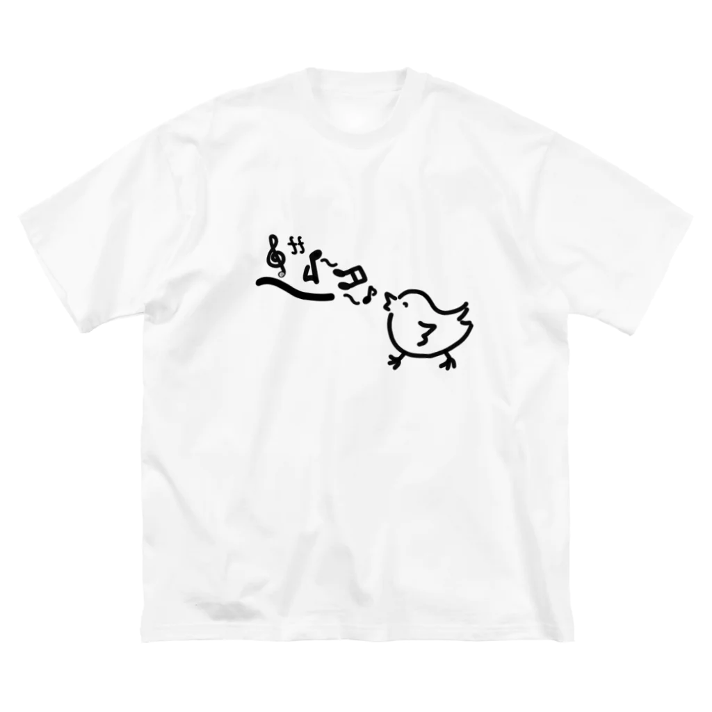 mojimojiの音符とぴよちゃん ビッグシルエットTシャツ