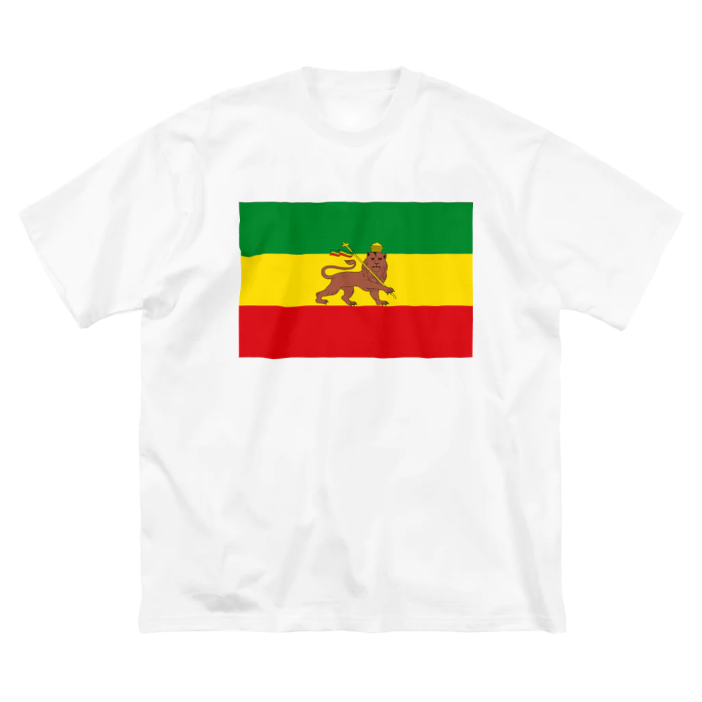 DRIPPEDのRASTAFARI LION FLAG-エチオピア帝国の国旗- Tシャツ Big T-Shirt