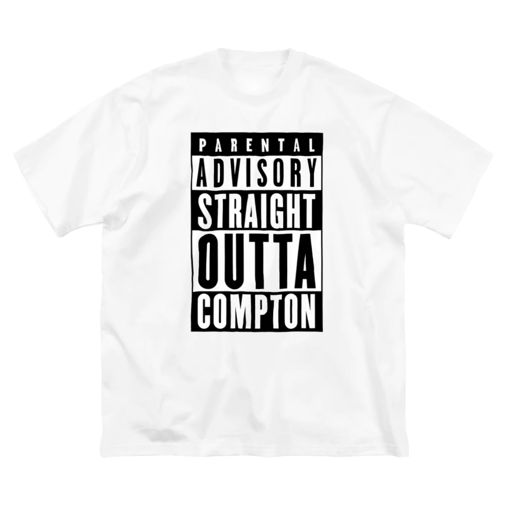 DRIPPEDのPARENTAL ADVISORY STRAIGHT OUTTA COMPTON-ペアレンタル・アドバイザリー・ストレイト・アウタ・コンプトン- ボックスロゴ Big T-Shirt