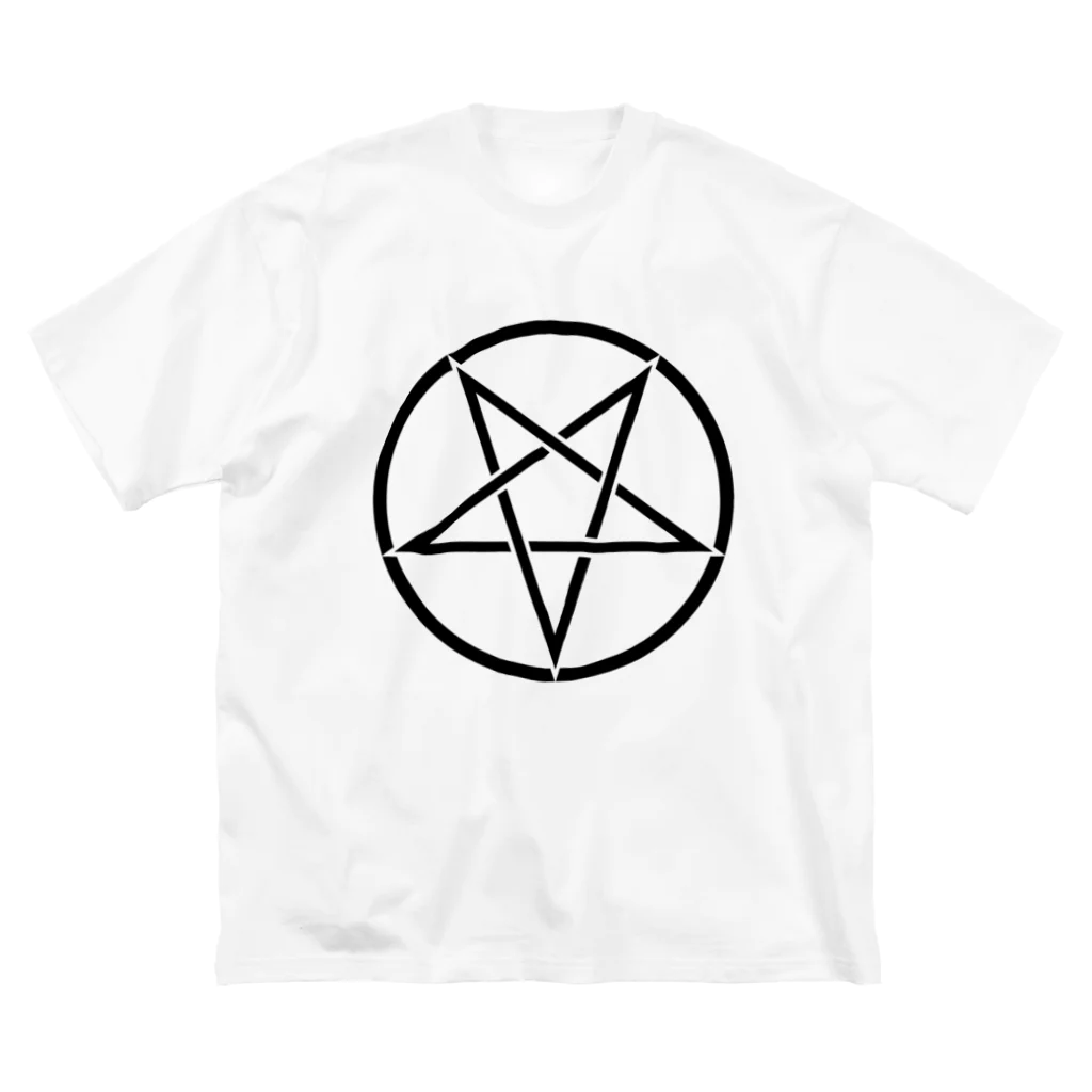 DRIPPEDのSATANIC PENTAGRAM-サタニック・ペンタグラム-ロゴ ビッグシルエットTシャツ