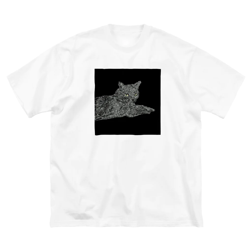 たかはしの店の黒猫のジジ ビッグシルエットTシャツ