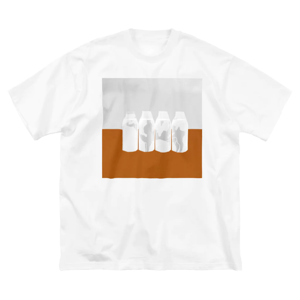 Danke Shoot Coffeeの銭湯の牛乳瓶 ビッグシルエットTシャツ