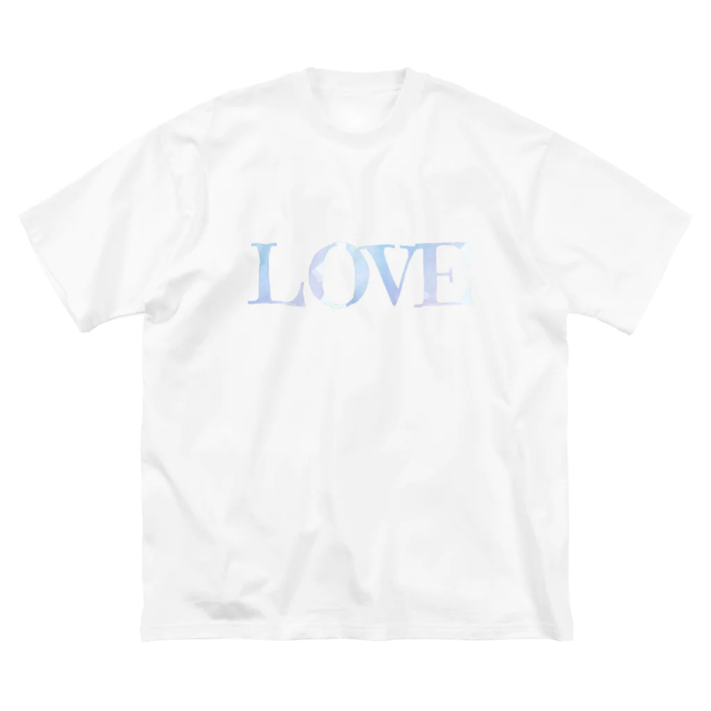 Awfo-loのLOVE ロゴ ／水彩風 ビッグシルエットTシャツ