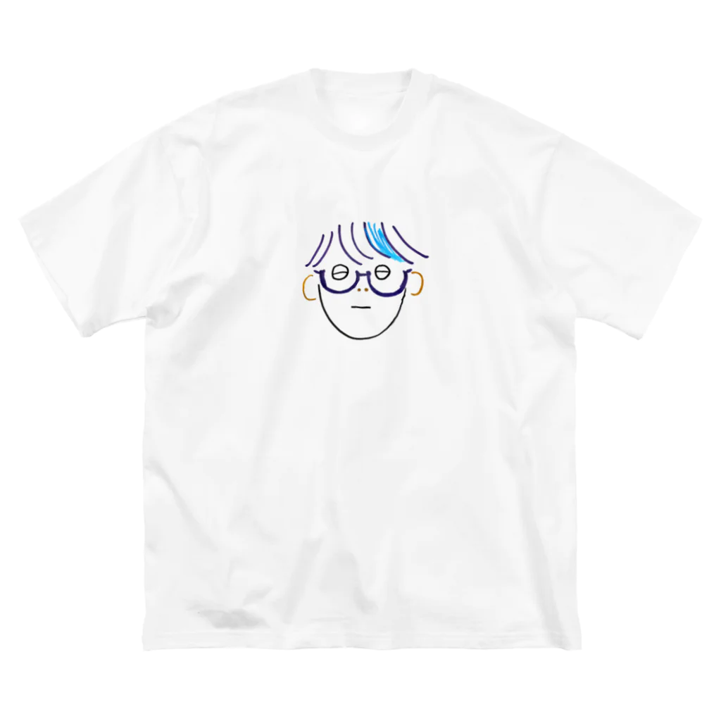 yoisoのねむそうな　めがねボウヤ ビッグシルエットTシャツ