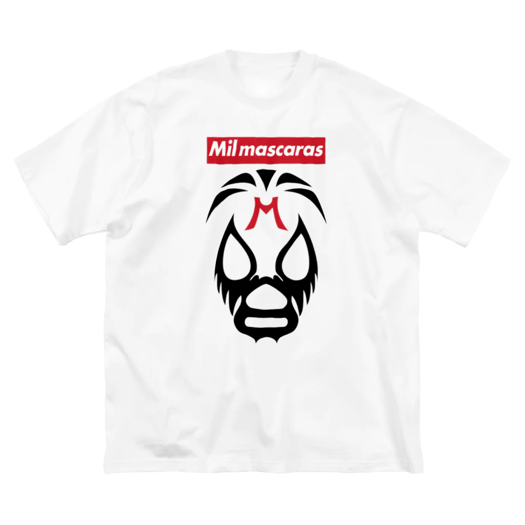 DRIPPEDのMIL MASCARAS-ミル・マスカラス-赤ボックスロゴ ビッグシルエットTシャツ